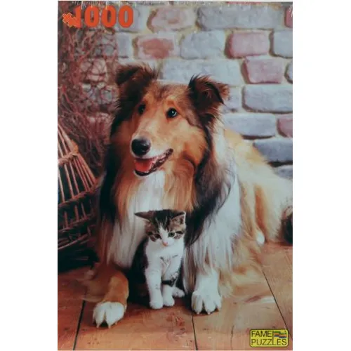 Puzzel 1000 stukjes Hond met Poes